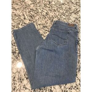 Lee Relaxed Straight Leg At the Waist Jeans‎ Womens Blue Denim Size 10 Medium